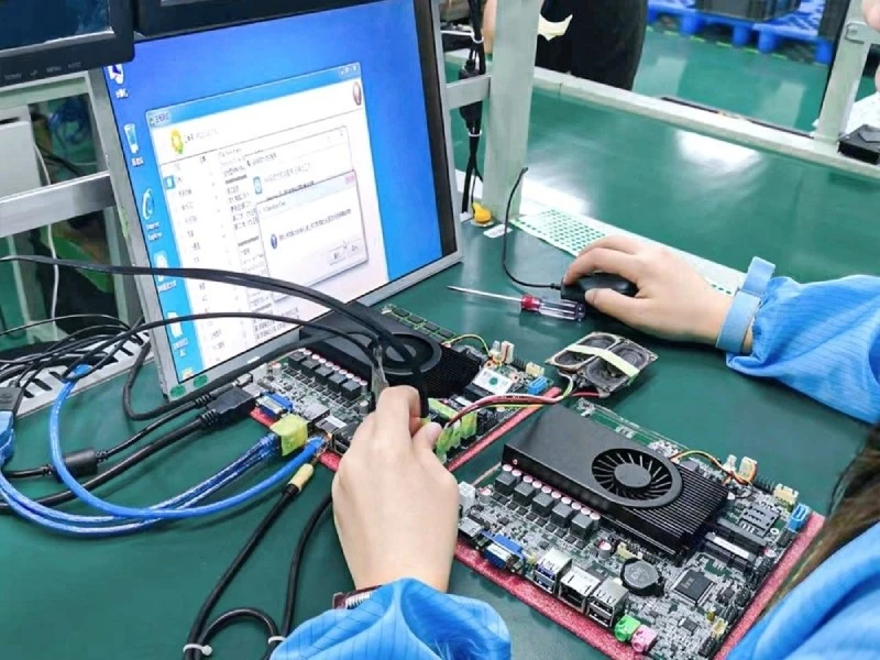 PCBA Test History and Test Record Traceability PCBA test station with test leads and production test software