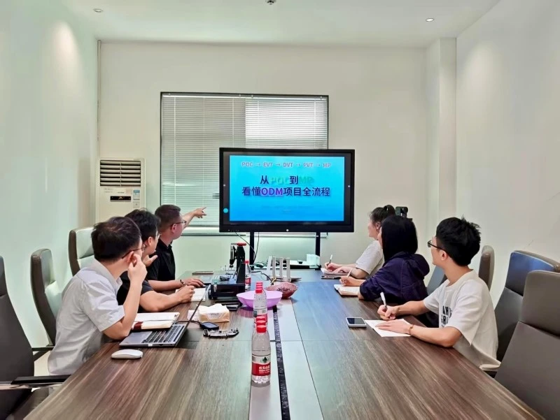 STHL ODM Project Training: POC to MP Overview STHL engineering team presenting POC-to-MP ODM project stages to the sales team during internal training